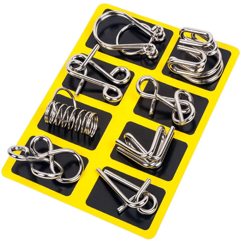 Kids Education Material - 8 sztuk/zestaw Metal Montessori Wire Puzzle
