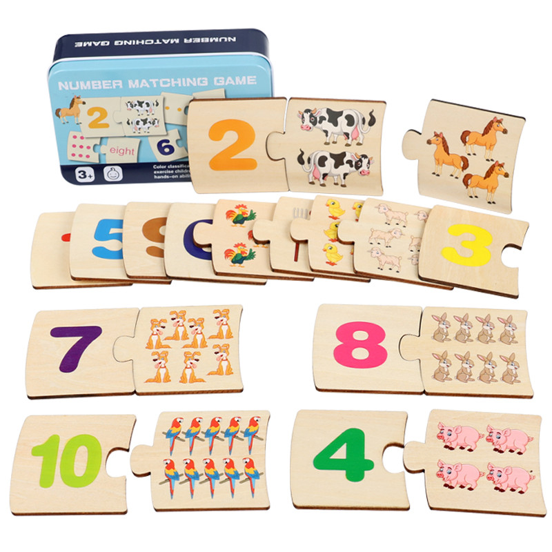 Kids Education Material - Drewniane puzzle dla dzieci z motywem