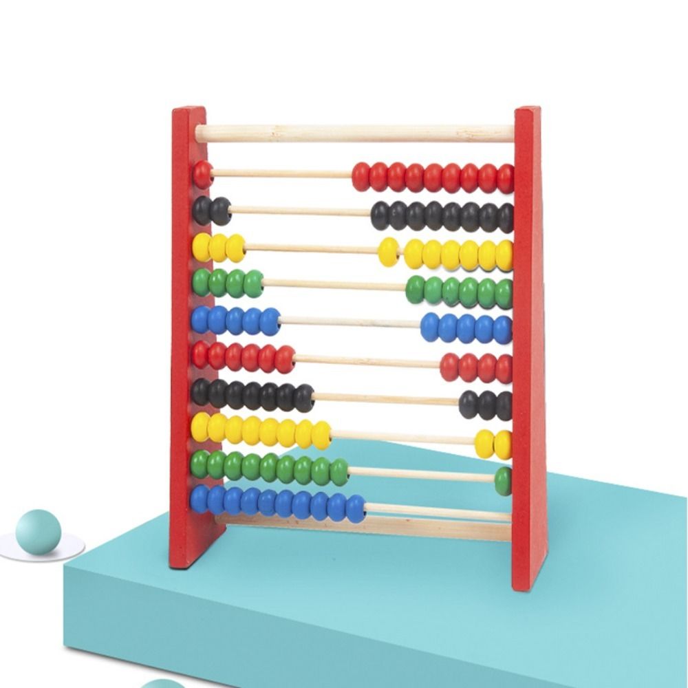 Kids Education Calculator - Drewniany drewniany liczyściec trwały czerwony niebieski